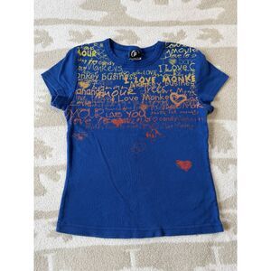 Vintage Y2K Jerry Leigh Entertainment Blue Graphic T-Shirt Size Medium